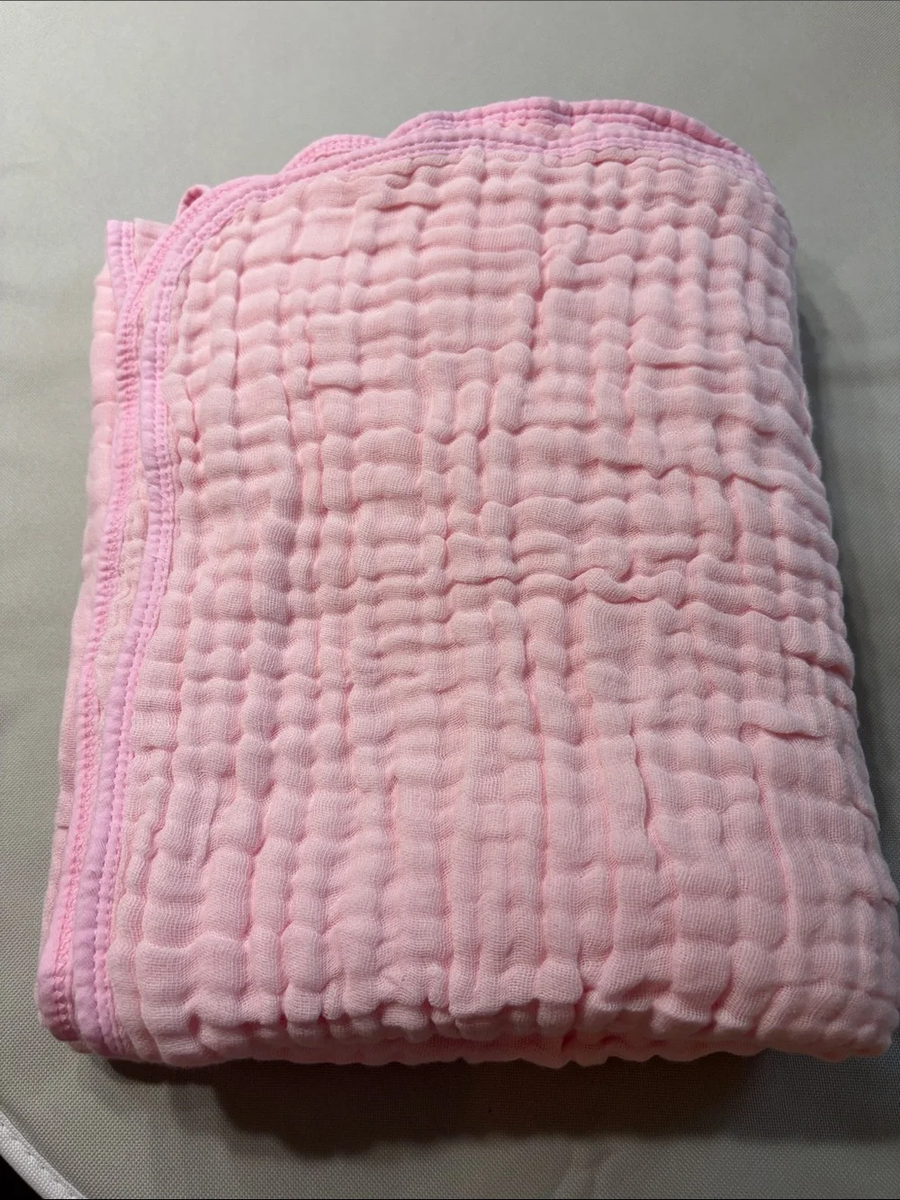 NEW 100% Cotton Fleece Muslin Throw Blanket Pink